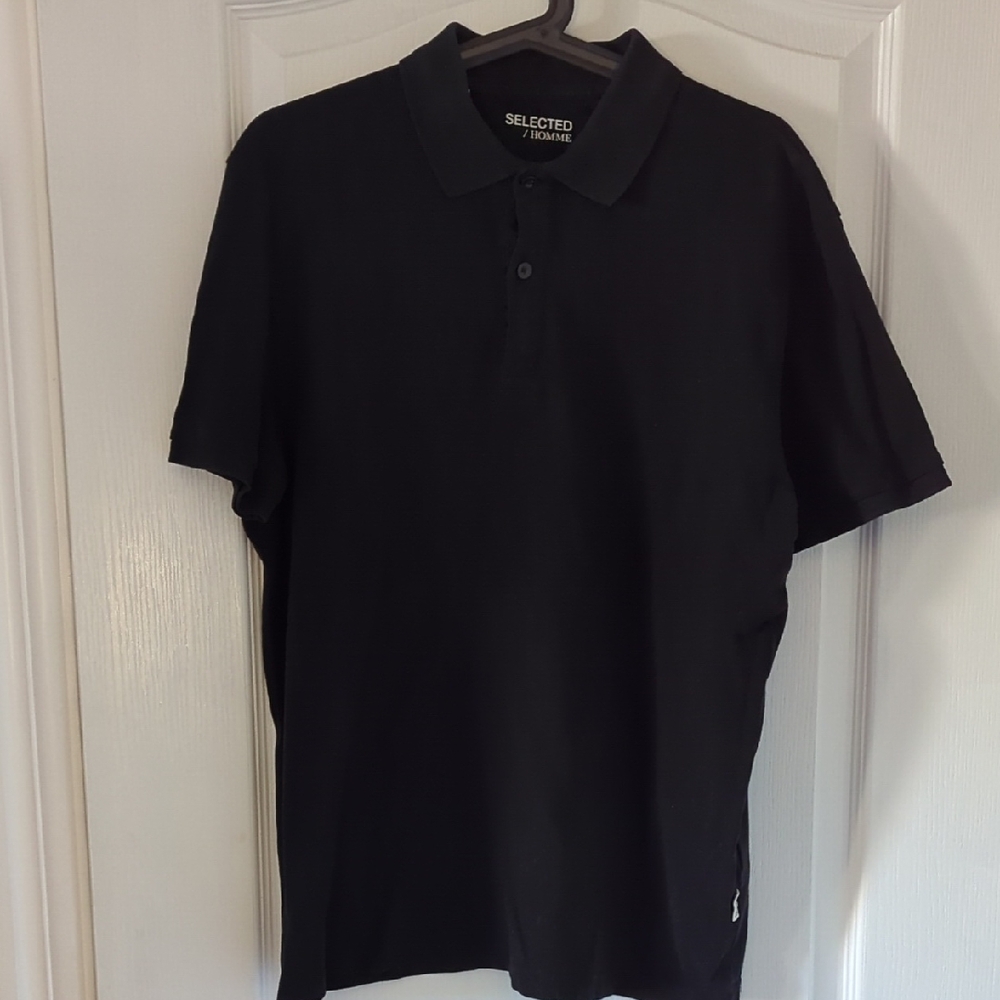 Selected Homme Black Polo Shirt